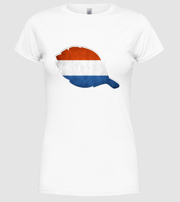 Steag olandez model alb pe tricou