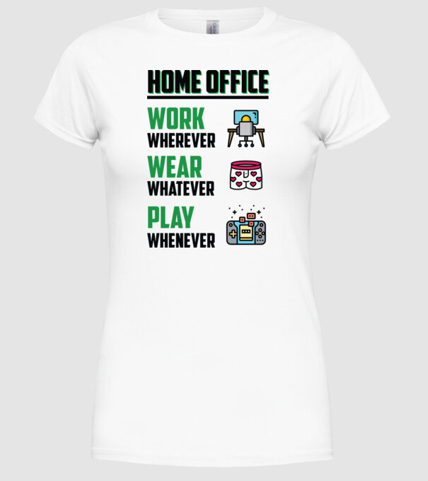 Home office model alb pe tricou