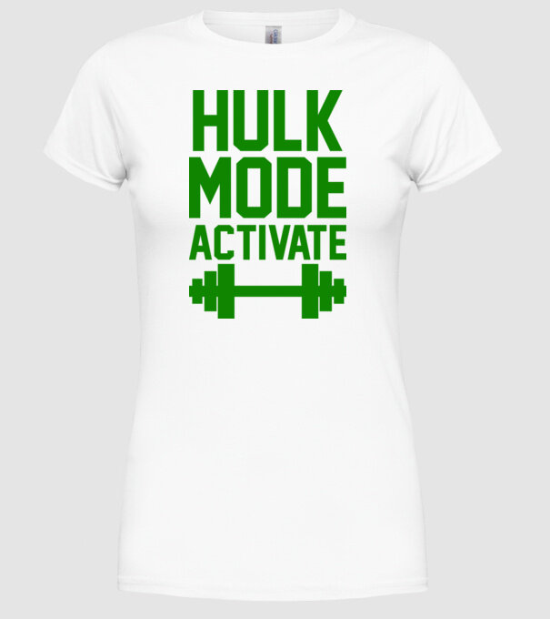 Hulk mode model alb pe tricou