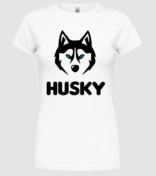 Husky băiat model alb pe tricou