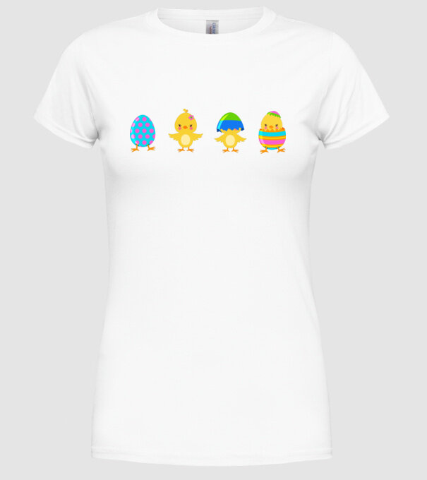 Paște numai pui model alb pe tricou