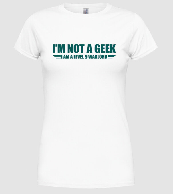 'I''m not a geek' model alb pe tricou