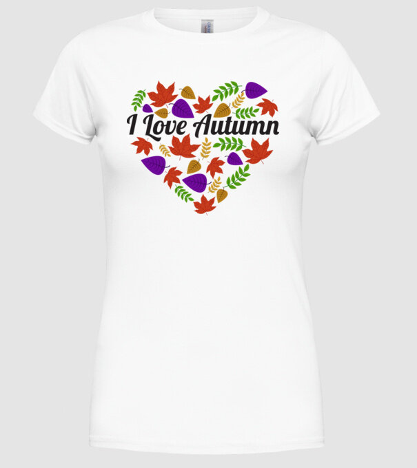 I love autumn model alb pe tricou
