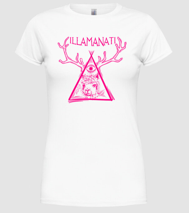 Illamanati model alb pe tricou