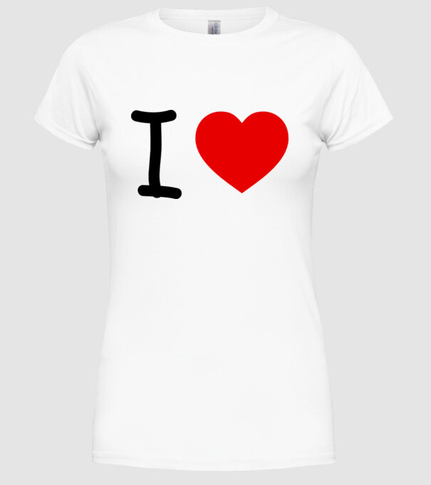 ilove model alb pe tricou