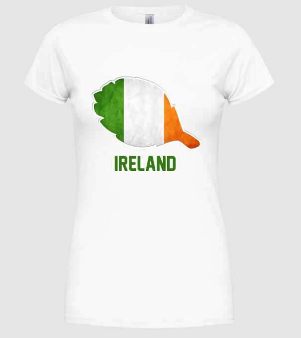 Steag irlandez model alb pe tricou