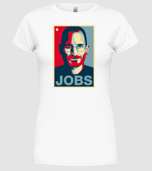Jobs pop art model alb pe tricou