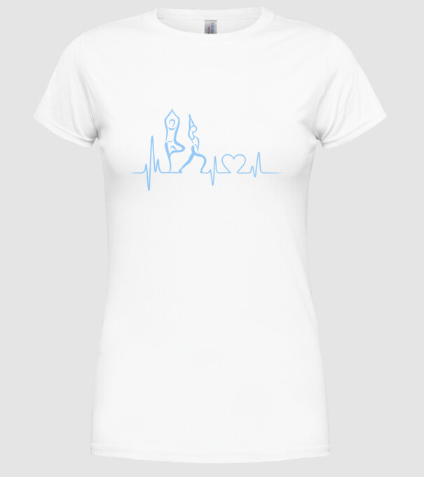 Inimă Yoga model alb pe tricou