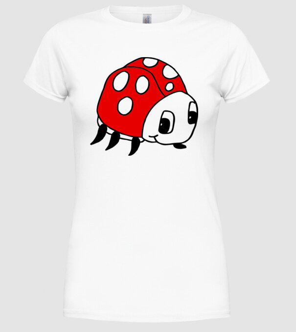 Buburuză model alb pe tricou