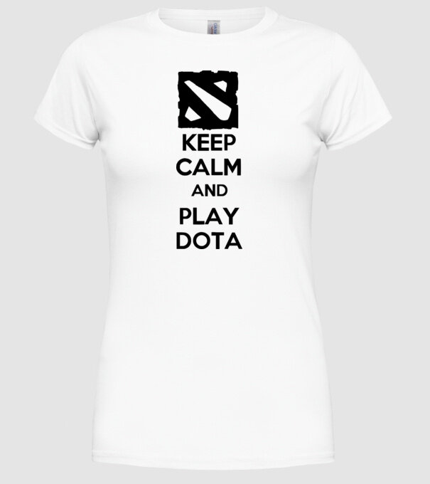 keep calm play dota model alb pe tricou