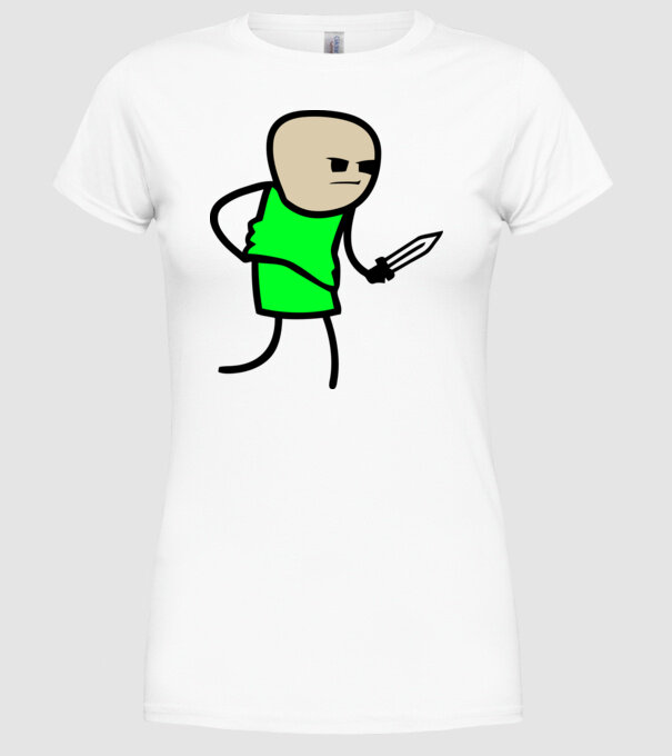 Cuțit model alb pe tricou