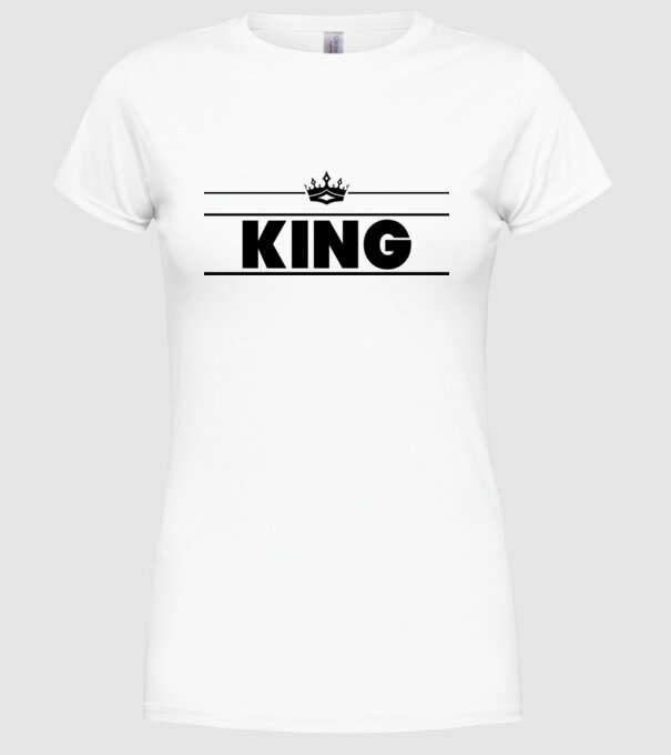 King model alb pe tricou