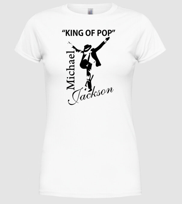King Of Pop model alb pe tricou