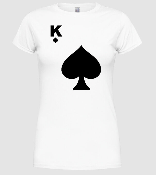 Rege model alb pe tricou