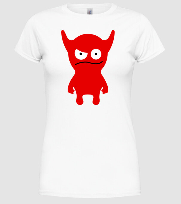 micul diavol model alb pe tricou