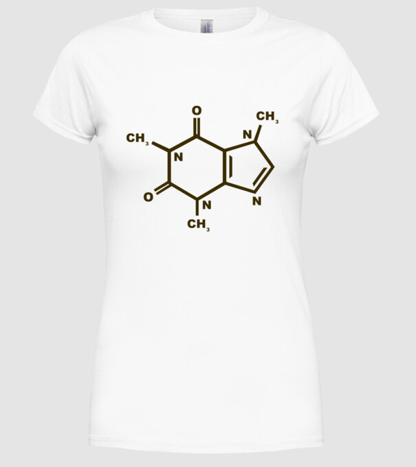 Coffeine model alb pe tricou
