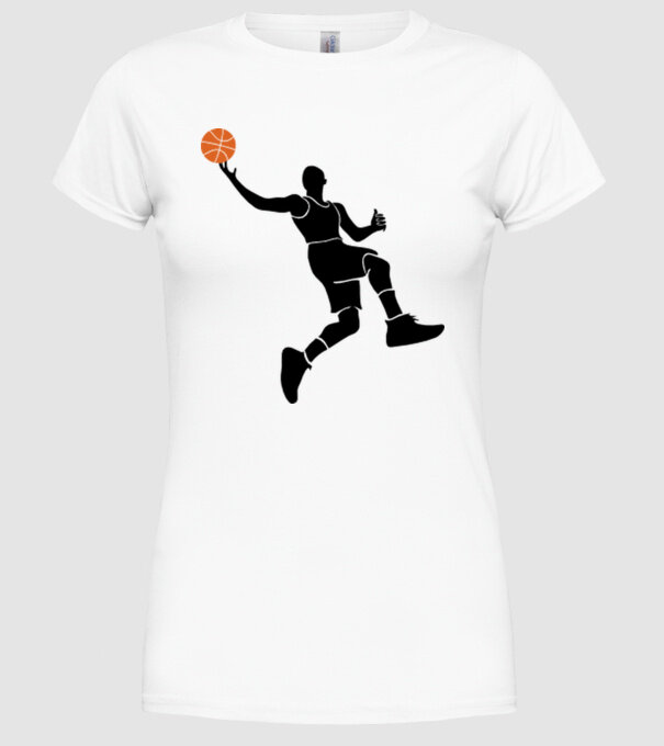 Baschet model alb pe tricou