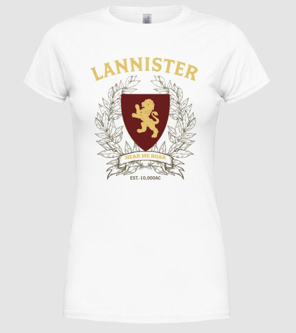 Lannister model alb pe tricou