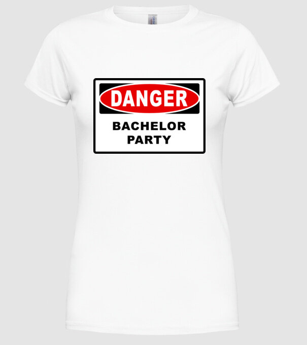 Bachelor DANGER model alb pe tricou