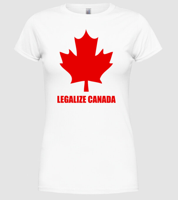 Legalize Canada model alb pe tricou