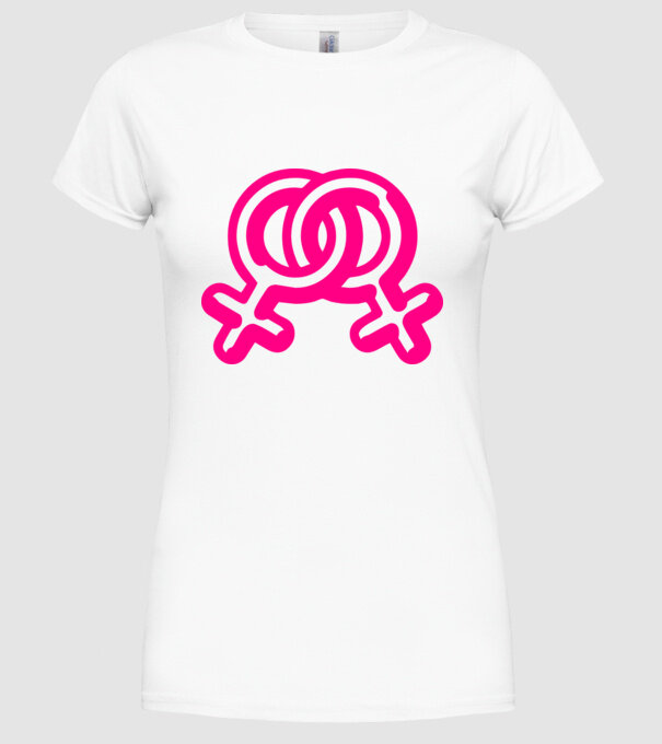 Lesbiene model alb pe tricou