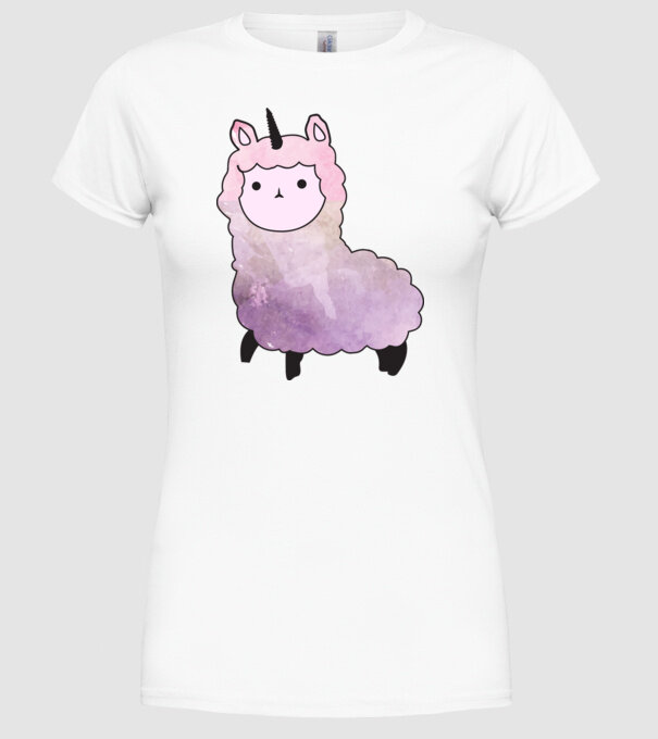 Llamacorn cutie model alb pe tricou