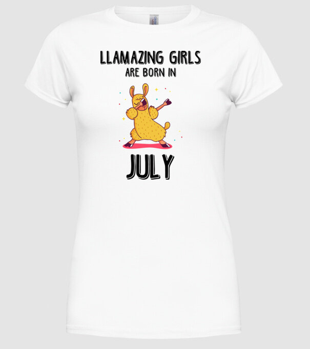 Llamazing girls are born in july black model alb pe tricou