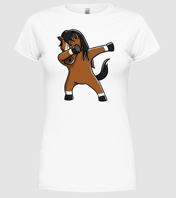 Cal DAB model alb pe tricou