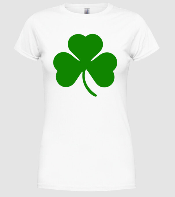Trifoi model alb pe tricou