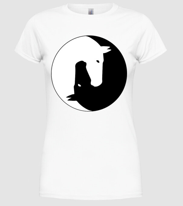 Lovas ying-yang model alb pe tricou
