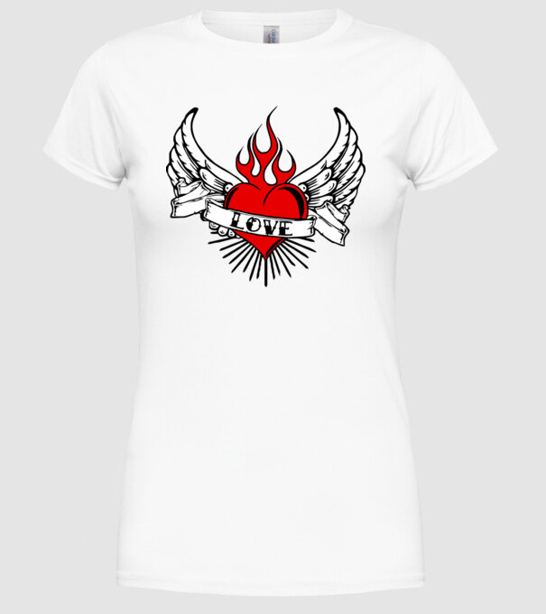love model alb pe tricou