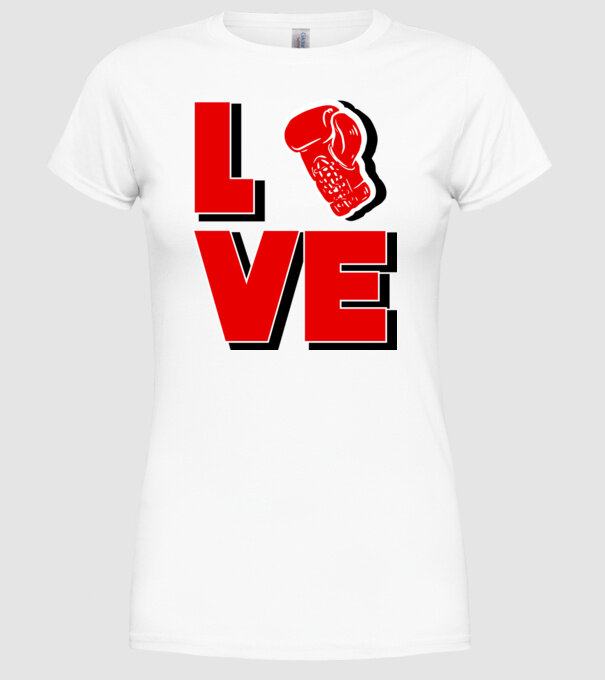 LOVE BOX model alb pe tricou