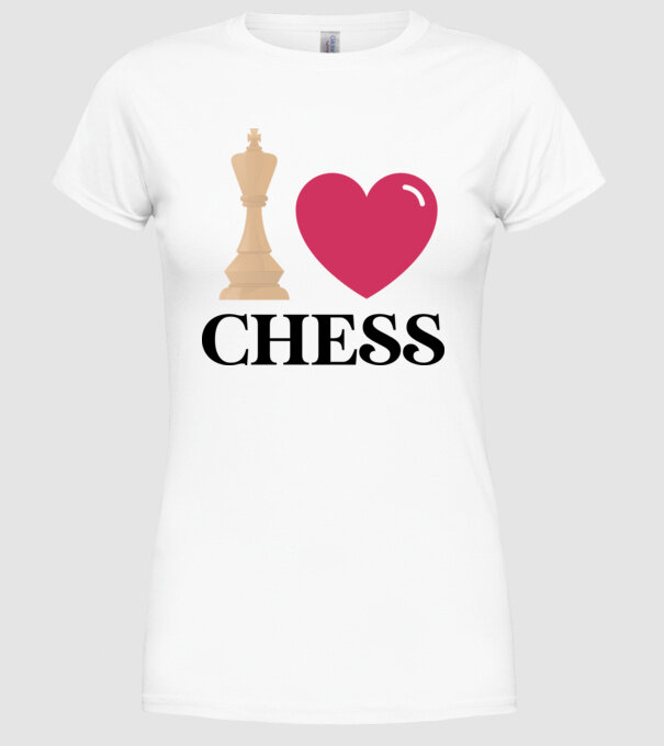 Love chess model alb pe tricou