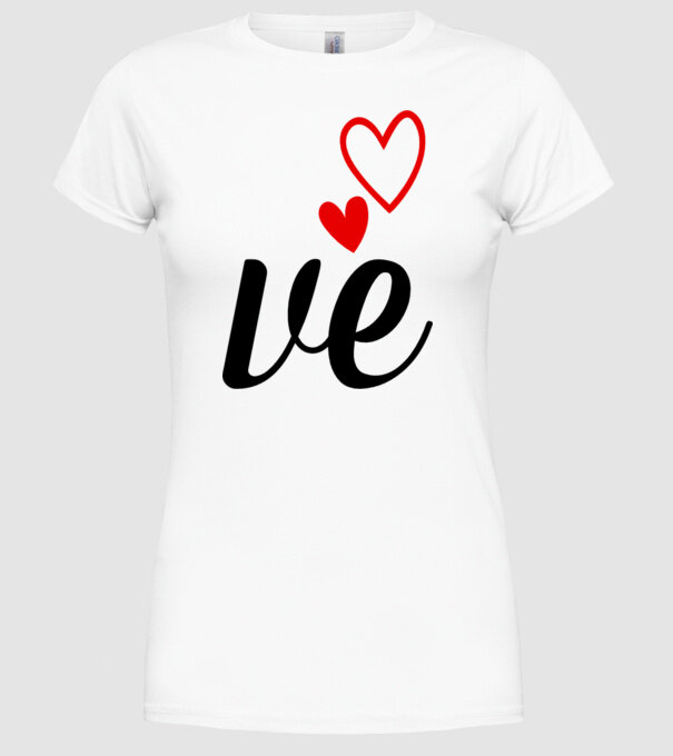Cuplu LOVE model alb pe tricou