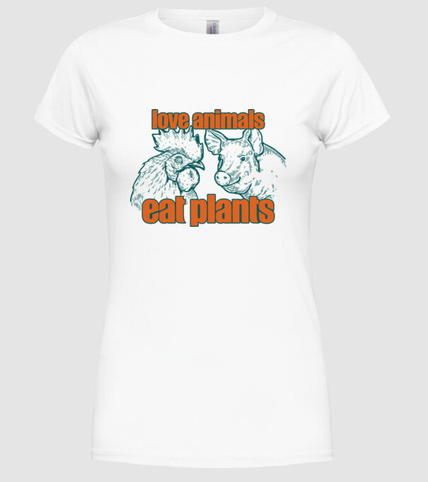 love animals model alb pe tricou