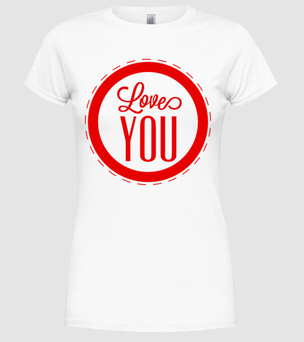 love you model alb pe tricou