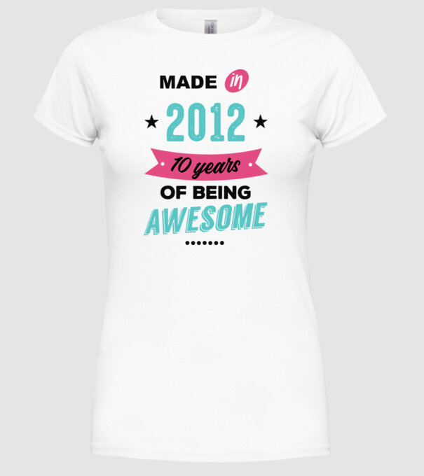 MADE in 2012 model alb pe tricou