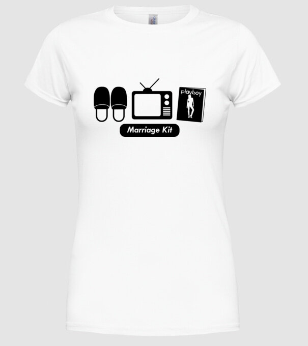 Marriage kit model alb pe tricou