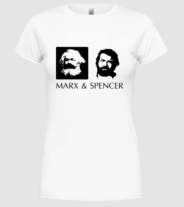 Marx és Bud Spencer model alb pe tricou