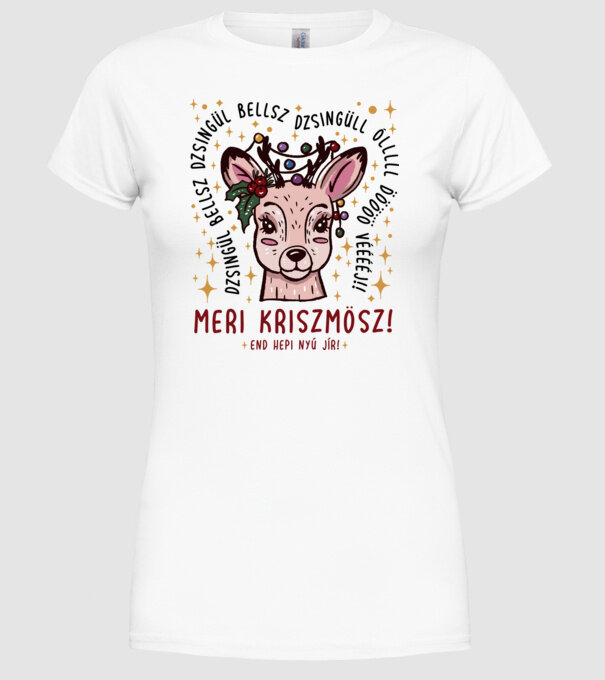 Cană dimensionată meri cristmăs djingăl bel model alb pe tricou
