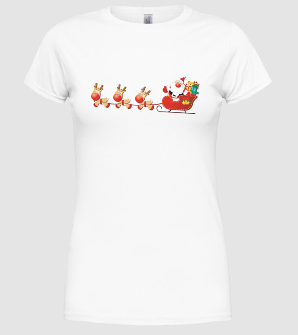 moș Nicolae model alb pe tricou