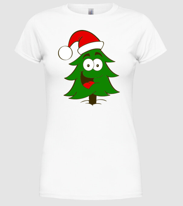 Brad Moș Crăciun 4 culori model alb pe tricou