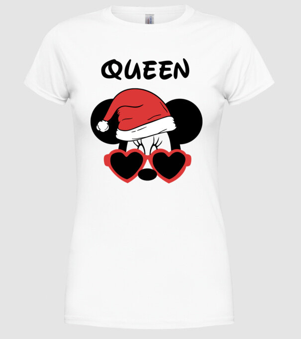 minnie santa queen model alb pe tricou