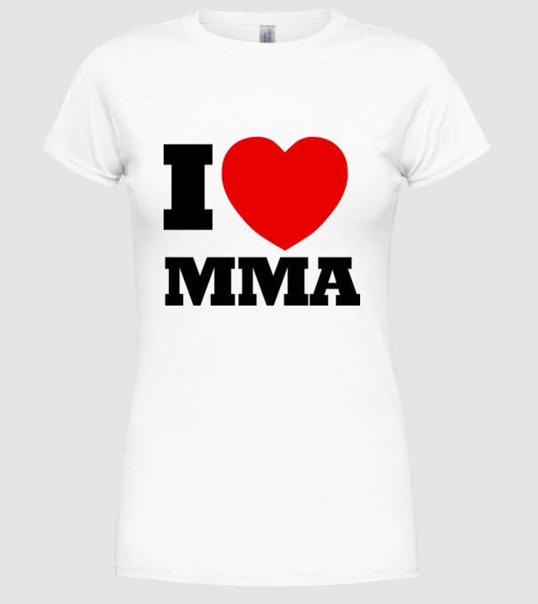MMA LOVE model alb pe tricou