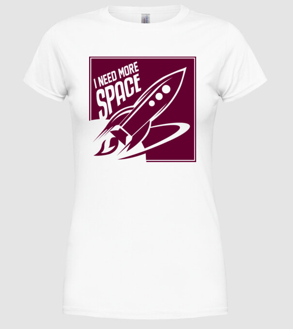 more space model alb pe tricou
