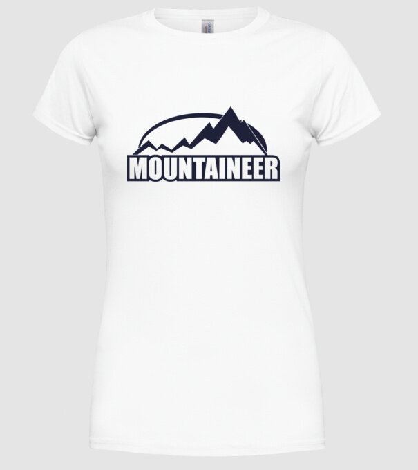 mountaineer model alb pe tricou