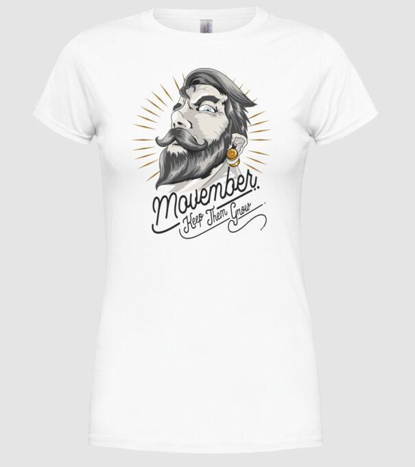 Movember Keep them grow No Shave November model alb pe tricou