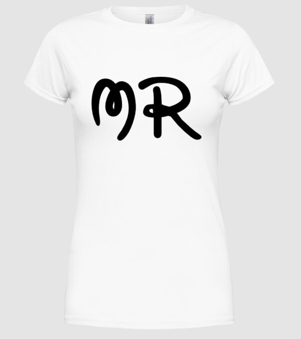 Mr model alb pe tricou