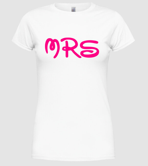 Mrs model alb pe tricou