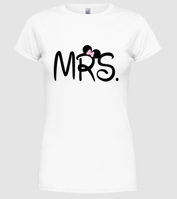 Mrs. model alb pe tricou